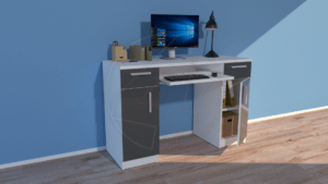modern gaming computer office workstation desk drawers cabinets child youth bedroom