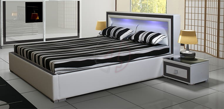 Modern Ottoman Bedroom Bed Storage, King Size Leather Ottoman Bedspread